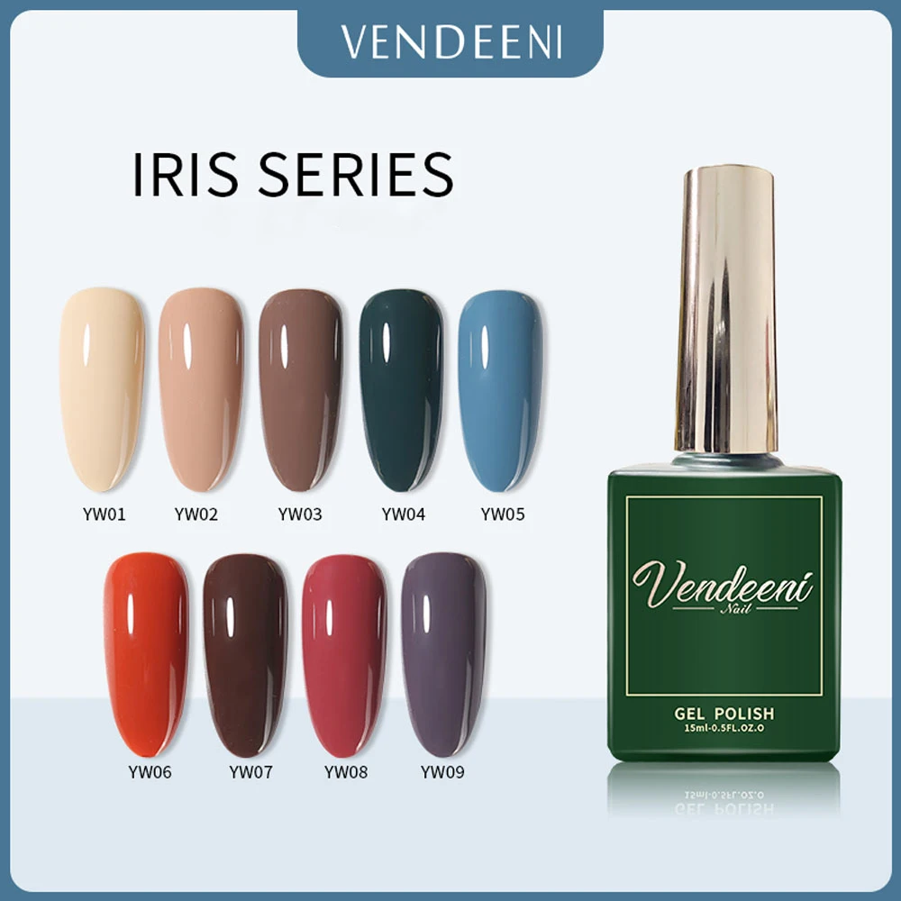 

Vendeeni Gel Nail Polish vernis Semi Permanent UV Soak Off Gel Polish Nail Art Gel Varnish Manicure Nail Gel Lacquer 9 Colors