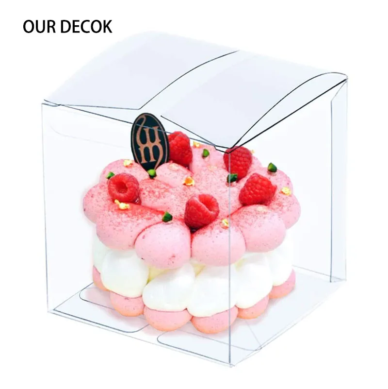 50pcs Clear PVC Square Box Gifts Box Party Candy Boxes Jewelry Packaging Wedding Party Favor Supplies 7.6cm x 7.6cm x7.6cm