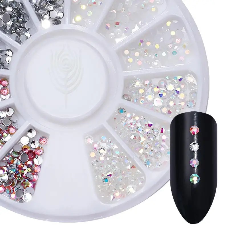 Strass à ongles en cristal à dos plat, gemmes irrégulières, perles de bijoux, manucure 3D, accessoires de décoration pour Nail Art, document mixte