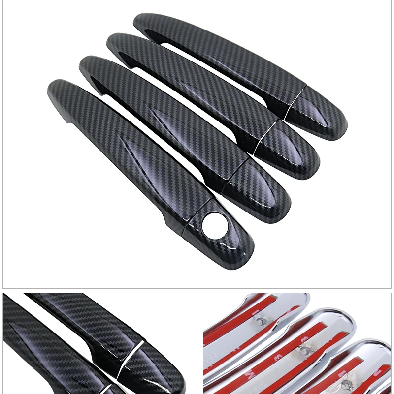 Black Carbon Fiber Door Handle Cover for Toyota Premio Allion T260 2008~2019 2009 2010 2011 Accessories Stickers Trim Set Chrome