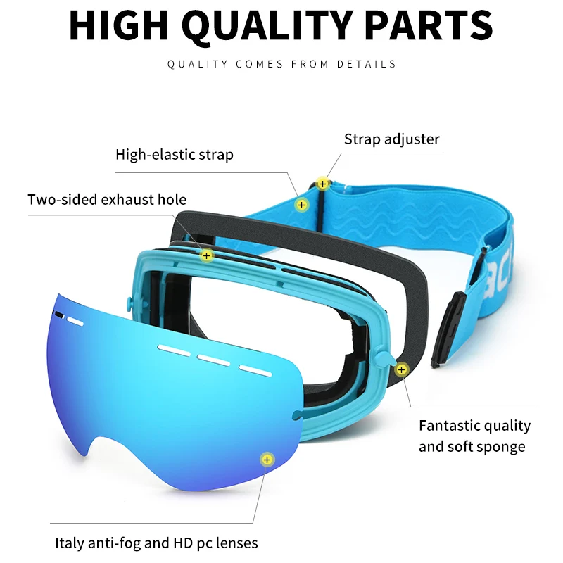 ACEXPNM-Gafas de esquí para hombre y mujer, lentes de Snowboard, protección UV400, máscara de esquí antiniebla