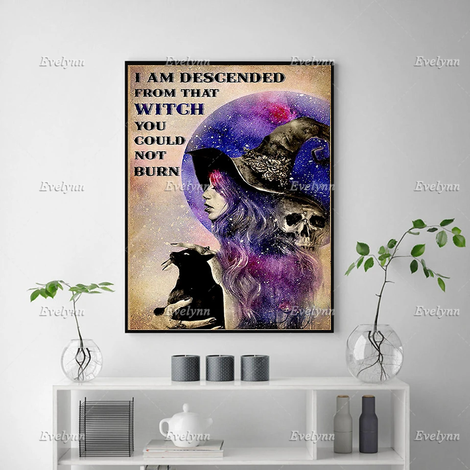 Descended From That Witch Retro Poster/Inspired By The Witch/ Magic Lovers Wall Art Prints Home Decor Canvas Gift FloatingFrame