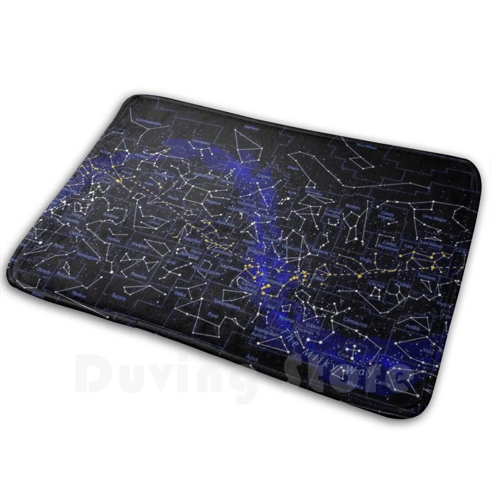 The Modern Western Night Sky Print Soft Non-Slip Mat Rug Carpet Cushion Western Night Sky Stars Suns Comets Planets