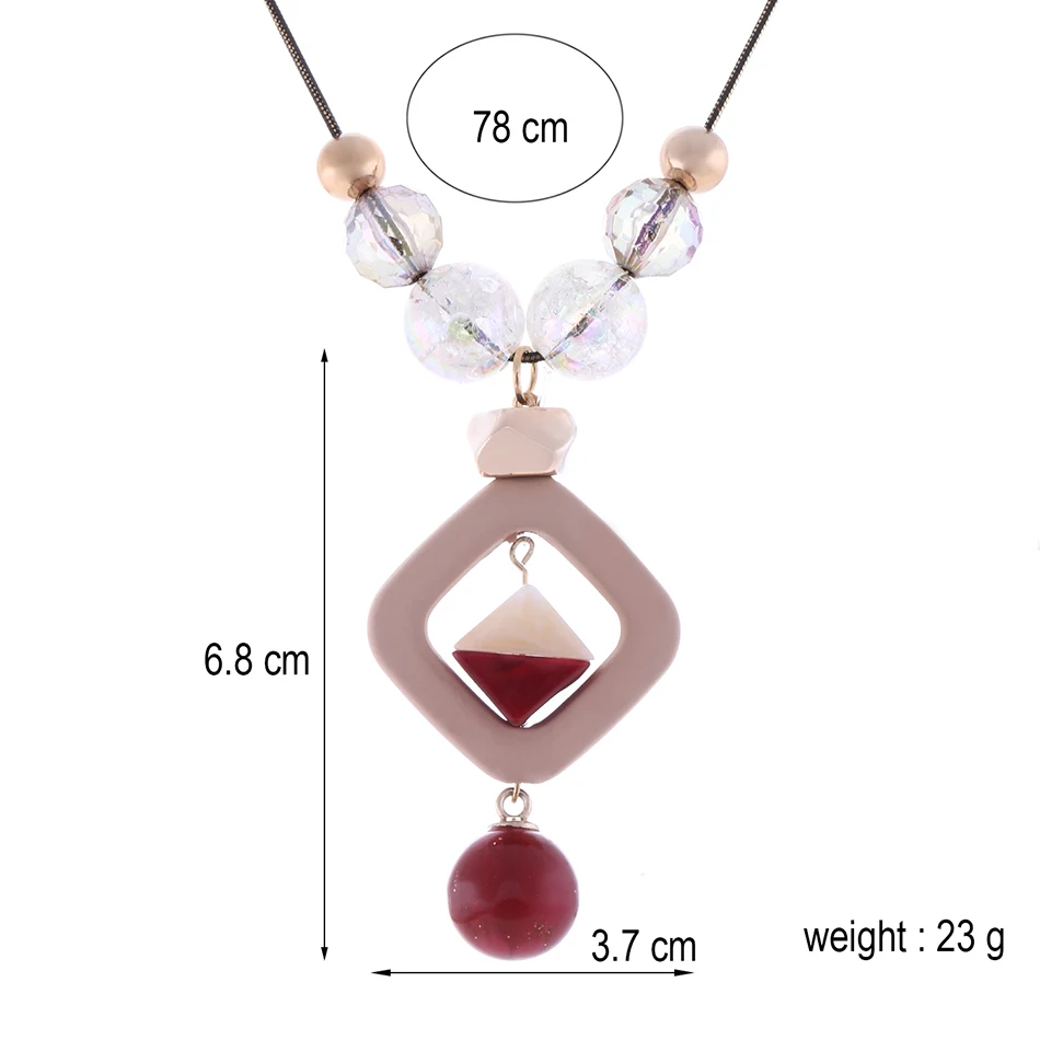 Women\'s Sweater Long Necklace for Women Acrylic Beads Necklaces & Pendants New Fashion Jewelry for Gifts to a Woman NR013