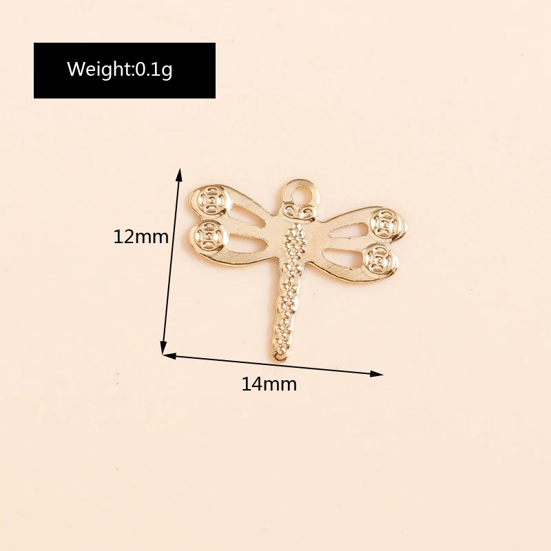 Leslie 100pcs 14X12mm Dragonfly Charms for Jewelry Making and Crafting Metal Sheet Earrings Pendants Necklaces DIY Jewelry Gifts