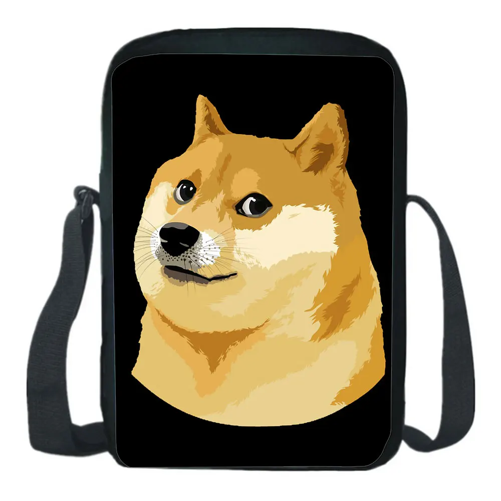 Dogecoin School Bag Mini Phone Bag  Boy Girl Shoulder Bag Casual Crossbody Bag Diagonal Small Backpack Light Messenger Bag