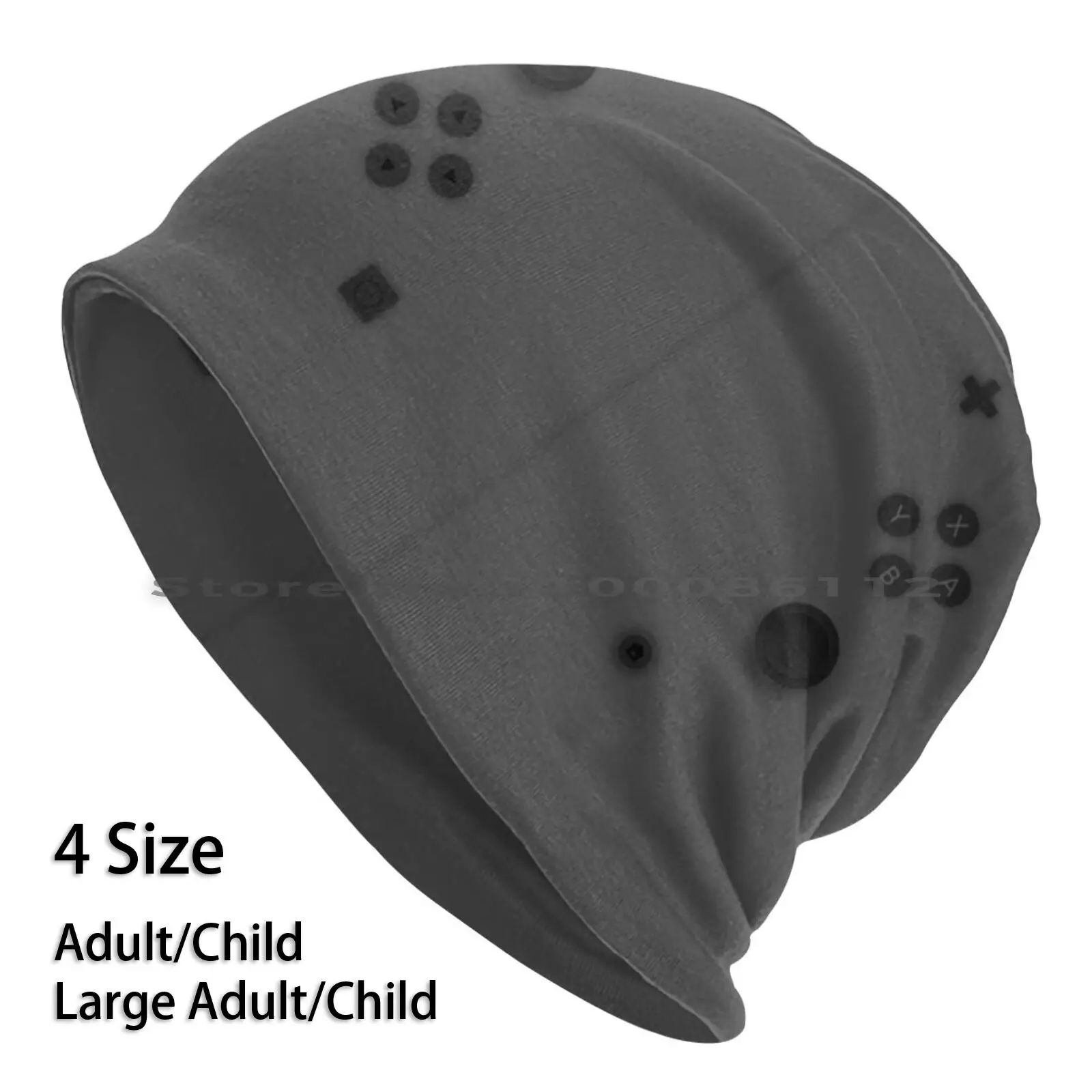 Grey Swap Design-Electronic Pattern Beanies Knit Hat Switch Joycons Video Game Gaming Console Electronics Controllers Grey