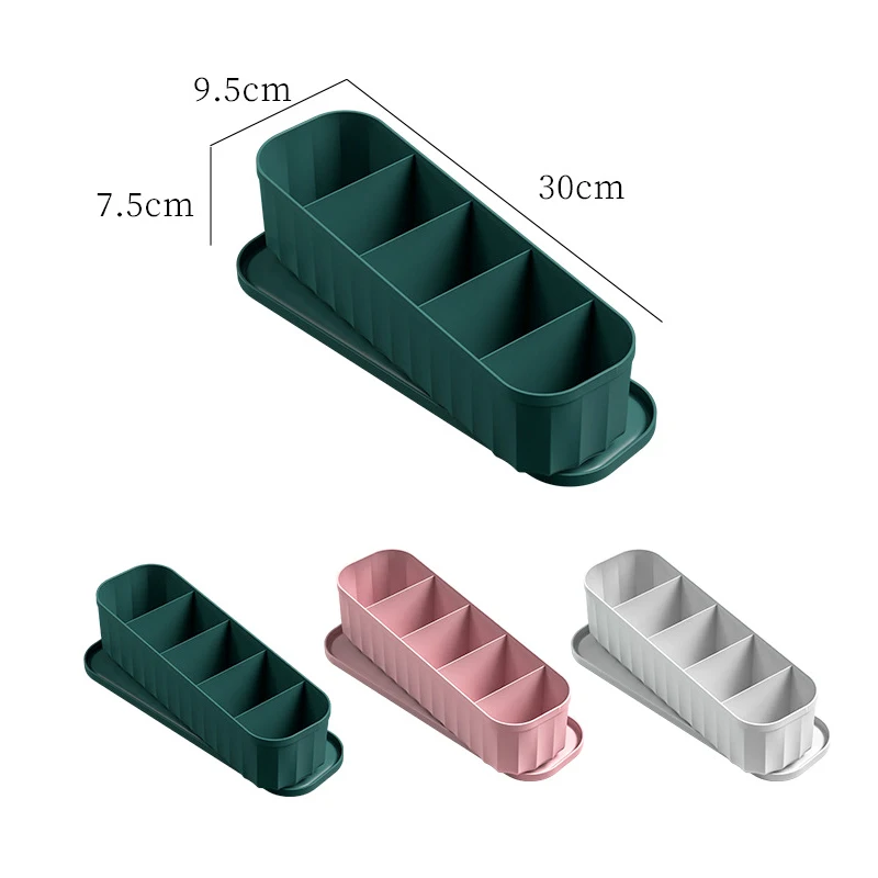 ใหม่5กริดชุดชั้นในถุงเท้าเก็บกล่อง Stackable แต่งหน้าแปรงลิปสติกผู้ถือ Desktop Organizer ถังผู้ถือสายเคเบิล