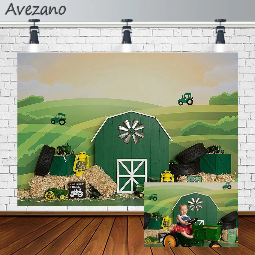 

Фотофон Avezano для фотосъемки новорожденных, реквизит для студийной фотосъемки с изображением фермы, сена, уборочной машины