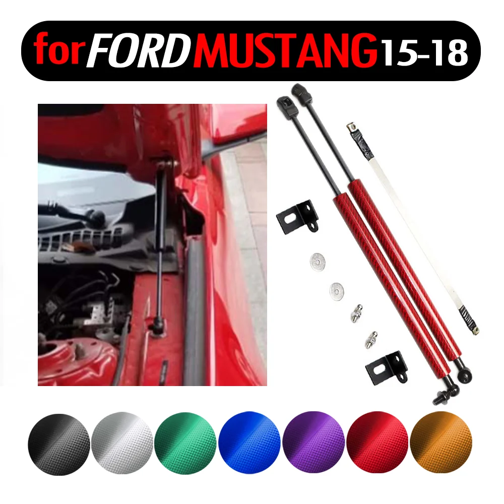 

Gas Struts Lift Support Shock Damper for Ford Mustang MK6 2015-2020 Absorber Carbon Fiber Auto Front Bonnet Hood Modify