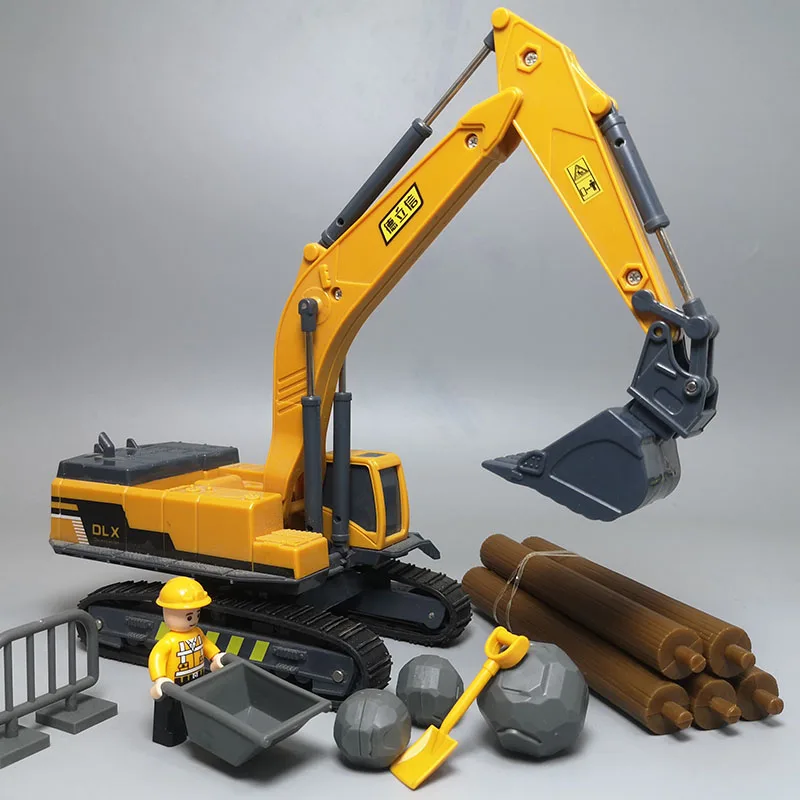 Hot-selling plastic engineering truck model,1:50 excavator grab wood toy,wood transport truck,free shipping