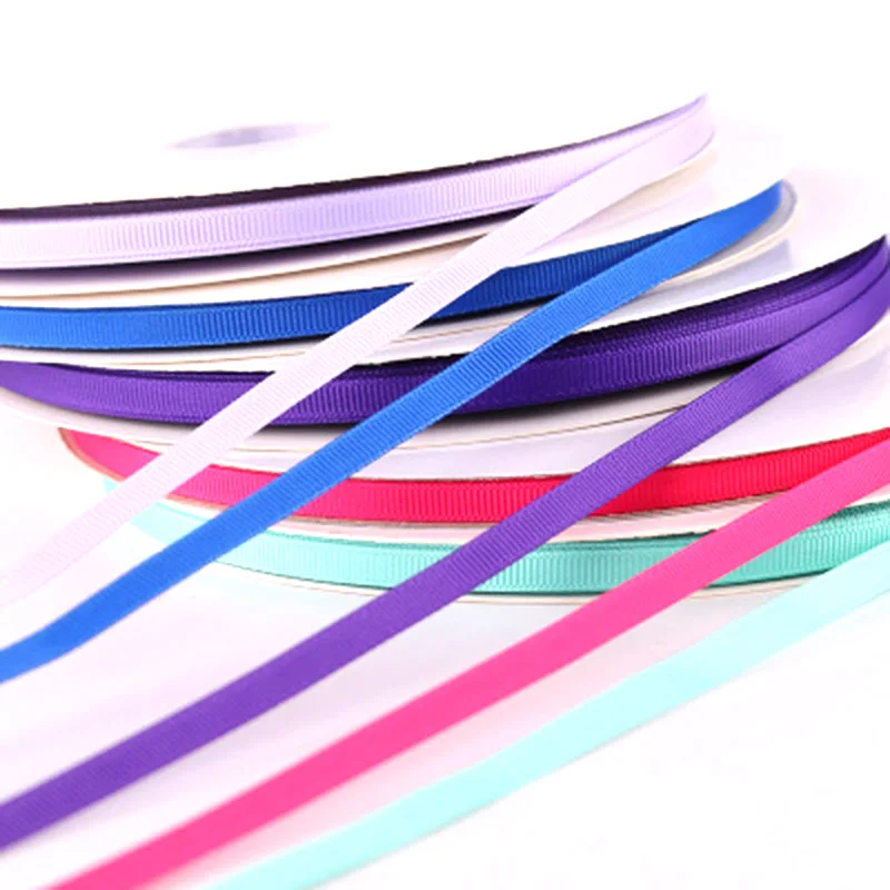 6-10mm 5 Yards Pure Color Whorl Grosgrain Ribbons Wedding Festival Party Decorations Bow Craft Card Gifts Wrapping Supplies DIY