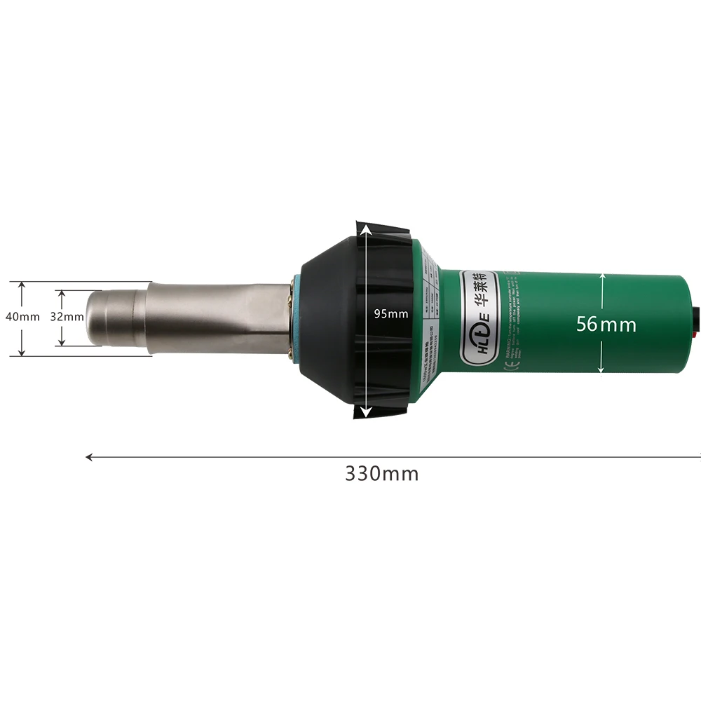 Imagem -04 - Soldador Plástico com a Tocha do ar Quente Pistola do Calor Soldadura pp pe Pvc Tubulações Encolhendo Quentes Folhas Plásticas Assoalho do Vinil Geomembrana Hlte-d16 1600w