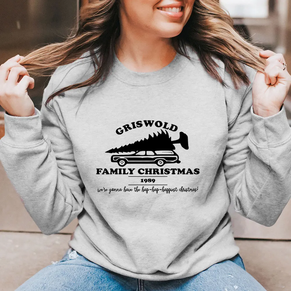 

Family Christmas New Arrival 100%Cotton Women Christmas Sweatshirt Unisex Casual Winter O-Neck Long Sleeve Top New Year Gift Top