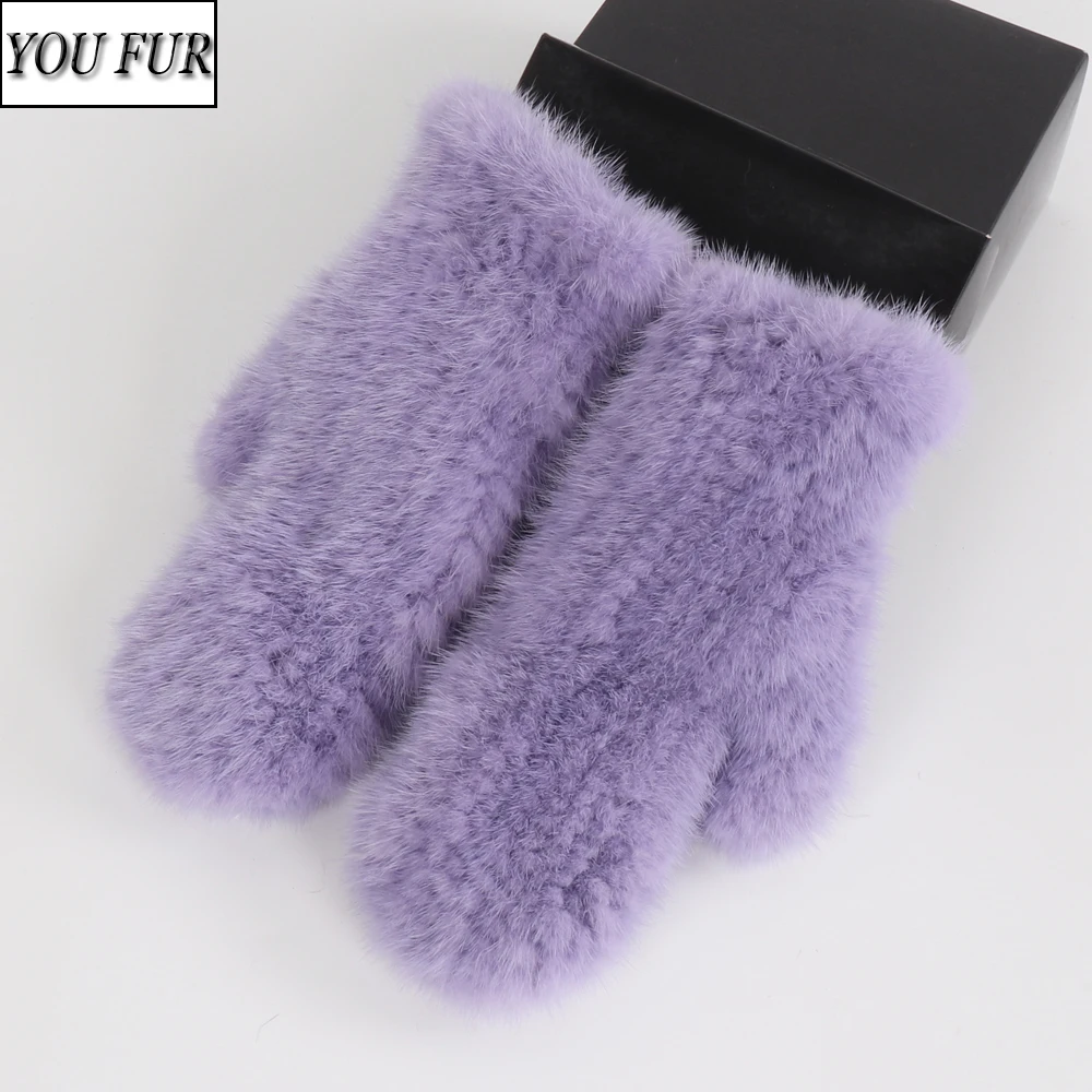 

2023 Hot Sale Women Fashion Real Mink Fur Mittens Girls Knitted Real Mink Fur Gloves Winter Good Elastic Genuine Mink Fur Mitten