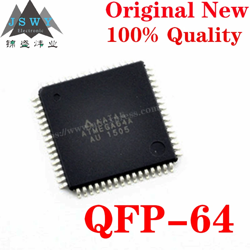 ATMEGA64A-AU QPF-64 Semiconductor 8-bit Microcontroller -MCU IC Chip with the for module arduino nano Free Shipping ATMEGA64A-AU