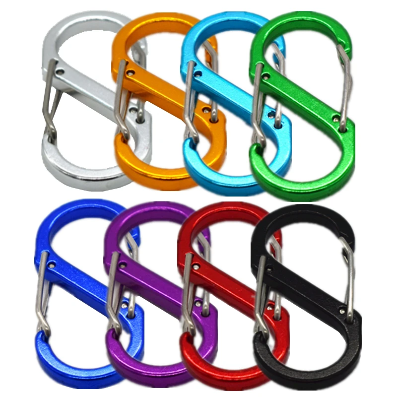 Bilateral Suspended Buckles In Aluminum Alloy For Outdoor Sports Bottle Locking Ring  Keychai Luggage Buckl S-shaped Carabine