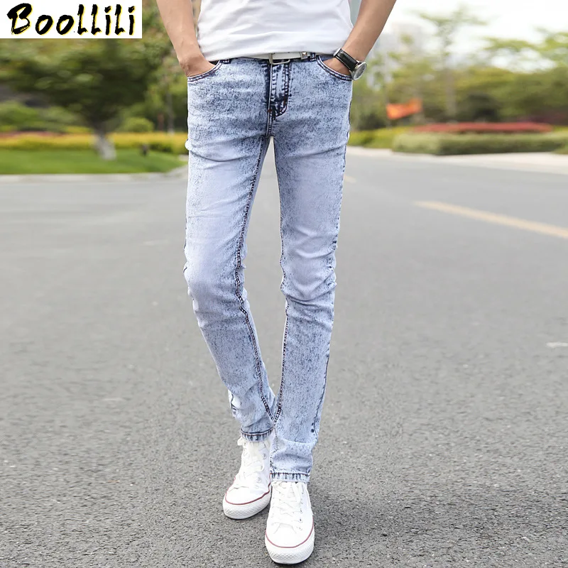 

New Men 2023 Wear White Jeans Slim Korean Tidal Tight Skynny Jeans