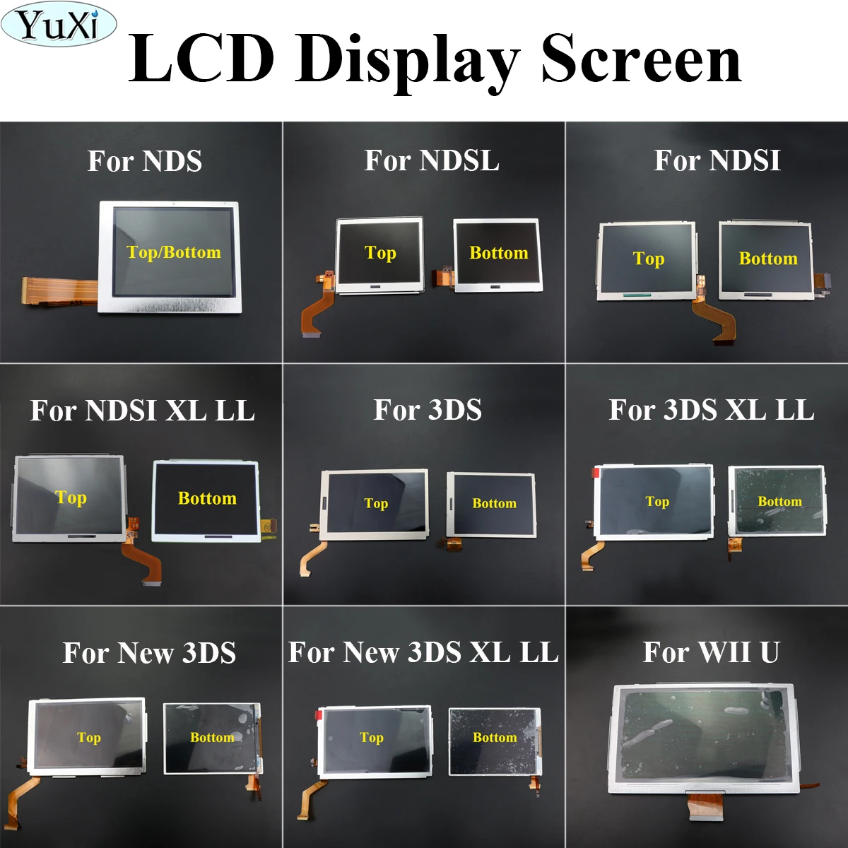 

1Pc Top Bottom Upper Lower LCD Screen Display For Nintend DS Lite NDS NDSL NDSi New 3DS LL XL Game Console Replacement Part