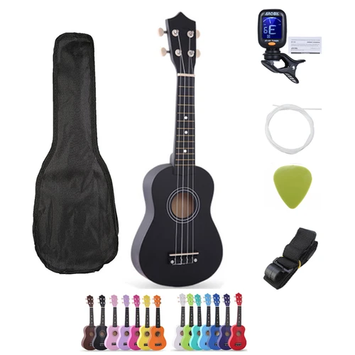 Imagen 1 del producto SevenAngel Ukelele 21 pulgadas Ukelele Soprano para niños 4 cuerdas Guitarra de tilo de abeto hawaiano Uke Regalo para niños Instrumento musical
