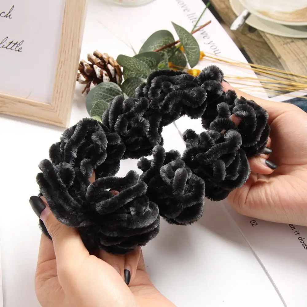 Furling Girl 1PC Muslim Women Fashion Scrunchies Elastic Hair Bands Knitting Wool Hair Accessories Ponytail Holder