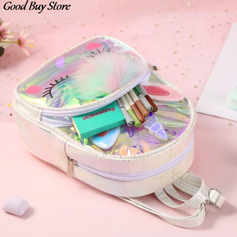 Cute Unicorn Mochilas Waterproof School Bag Jelly Backpack Children Kids Lovely Animal Laser Backpacks Fashion Cartoon Purse