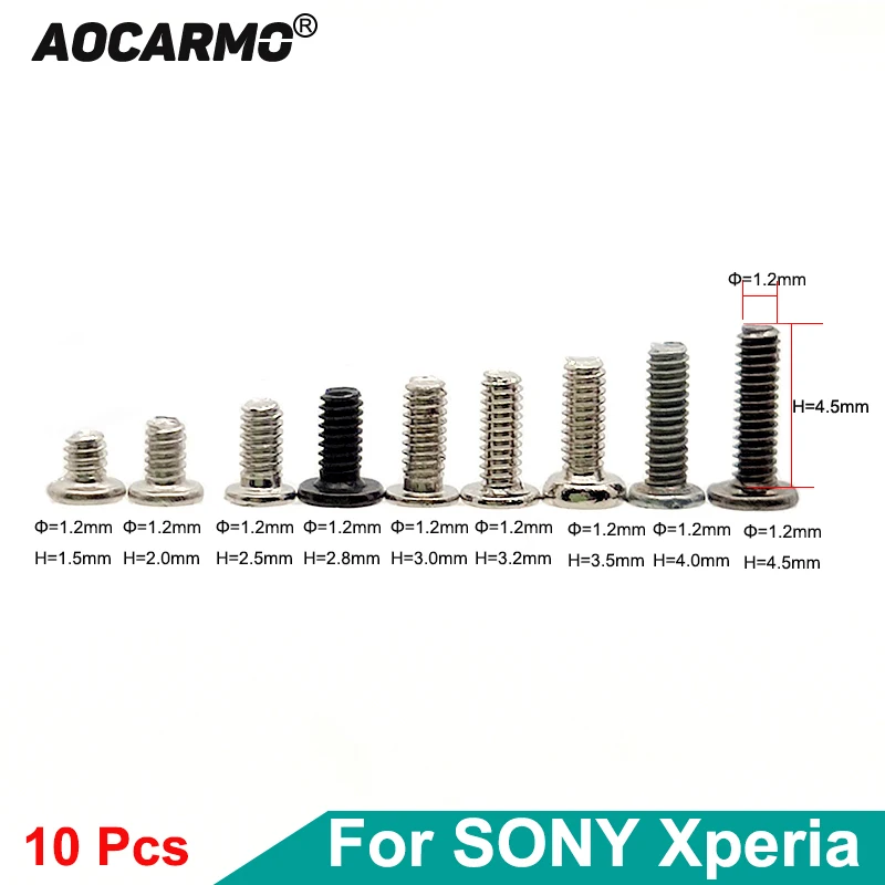 Aocarmo 10Pcs/Lot Motherboard Inside Bolt Middle Frame Screw For Sony Xperia 1 / 5 X1 X5 J9110 J8210 J9210 1.2*4.5 1.4*4mm