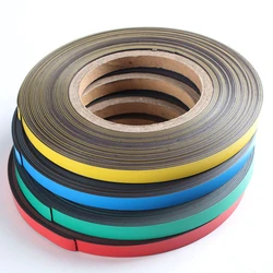 6PCS Magnetic Strip 1000mm*10mm*1mm Flexible Magnet Label Fridge Magnets Labels holder Home Application 6 color mixed per pack