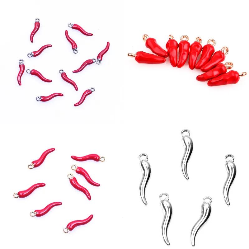 Lucky Red Chili Italian Horn Charms кулон Vegetables Hot pepper Talisman Pendant For Women Necklaces Bracelet Decoration Jewelry