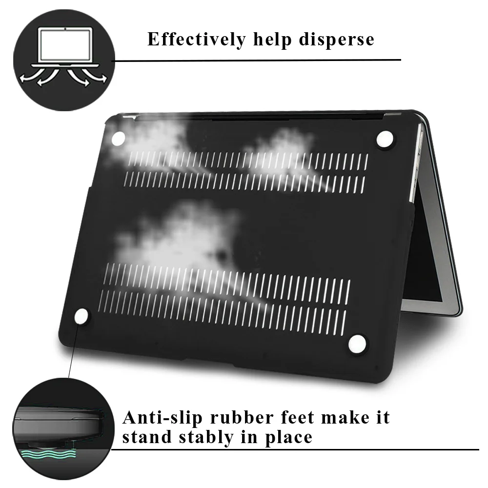 For Apple Macbook Air 13 A2337 M1 A2179 A1932 Touch ID&Air 11 A1370 A1465 Laptop Case Floral Gold Initial Name Hard Shell