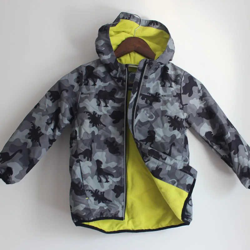 Boys Spring/Autumn Grey Dinasour Jacket with fleece lining, size 12M to 6Y