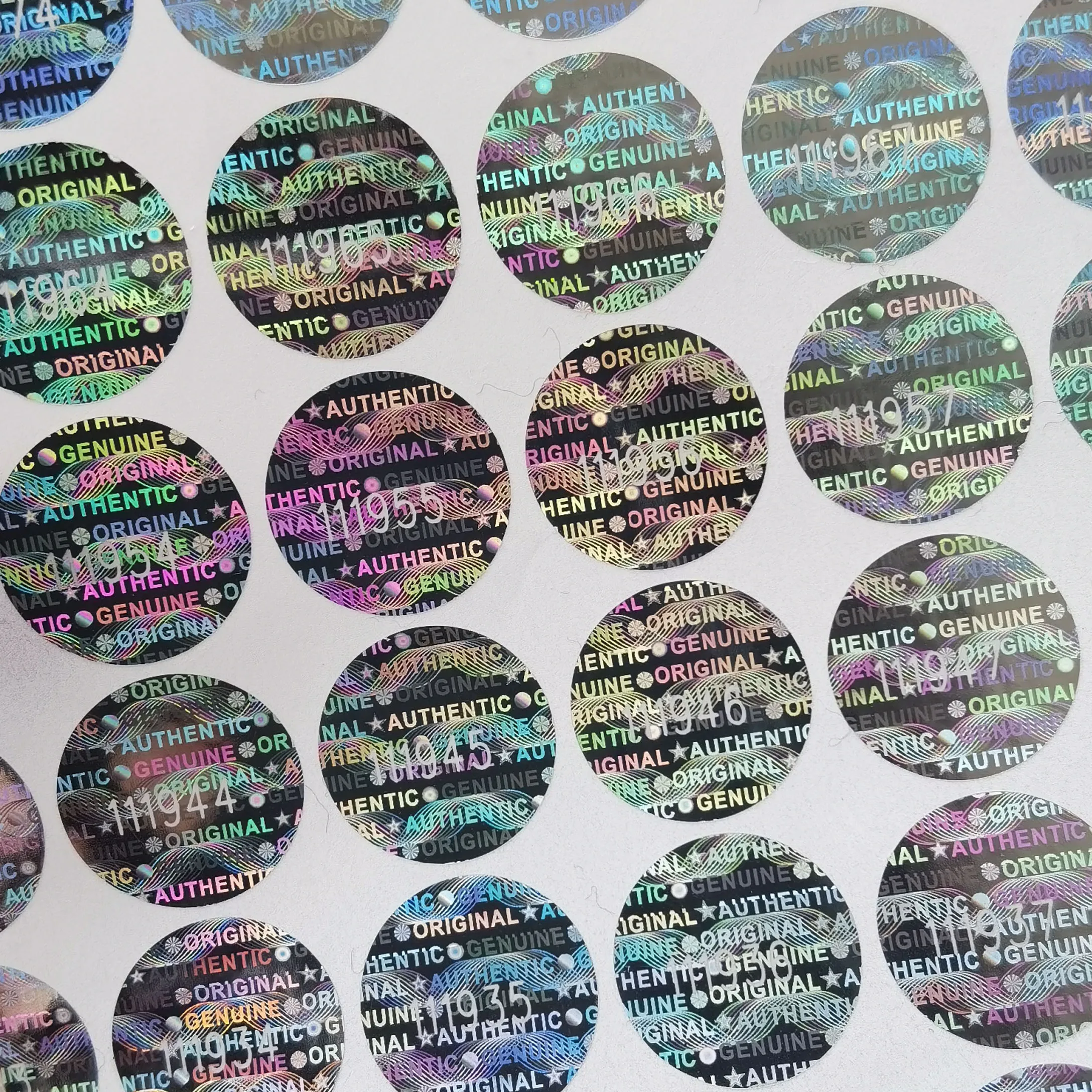 Security Tamper Proof Evident Warranty Void ORIGINAL AUTHENTIC Hologram Labels/Stickers w/ Unique Sequential Serial Numbering