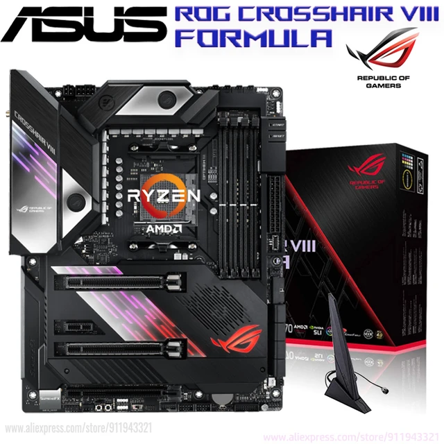 Soket AM4 Asus ROG CROSSHAIR VIII FORMULA anakart 3rd Gen AMD Ryzen PCI E 4.0 DDR4 128GB oyun AMD X570 Placa mae AM4 AliExpress