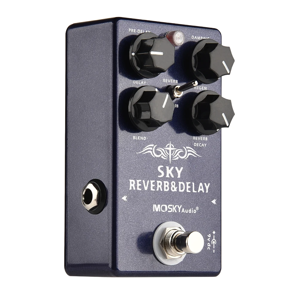 Moskyaudio 3 In 1 Delay-Verb Reverb Guitar Effect Pedal Digital Delay Guitar Effect Pedal True Bypass Guitar Accessories