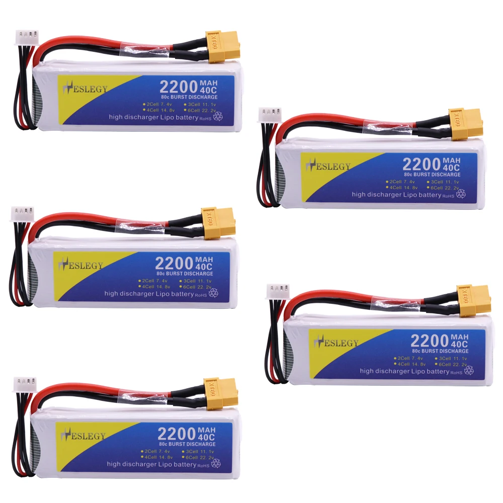 5PCS/set 3S 2200mAh 40C 11.1V LiPo Battery For RC Car Airplane Helicopter High Power 11.1 v Battery for X16 X21 X22 toys battery