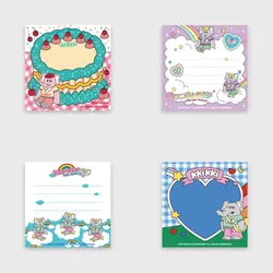 Ins Cartoon Elephant Cherry Cake Love Memo Pad 50 Sheets School Mini Notepad Girl Cute Learning Note Paper Kawaii Stationery