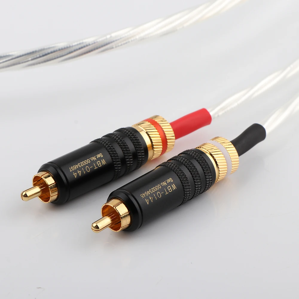 Silver Plated RCA Cable 2RCA to 2.5mm/3.5mm Audio Cable HiFi Stereo AUX RCA Jack 3.5 Y Splitter for Amplifiers