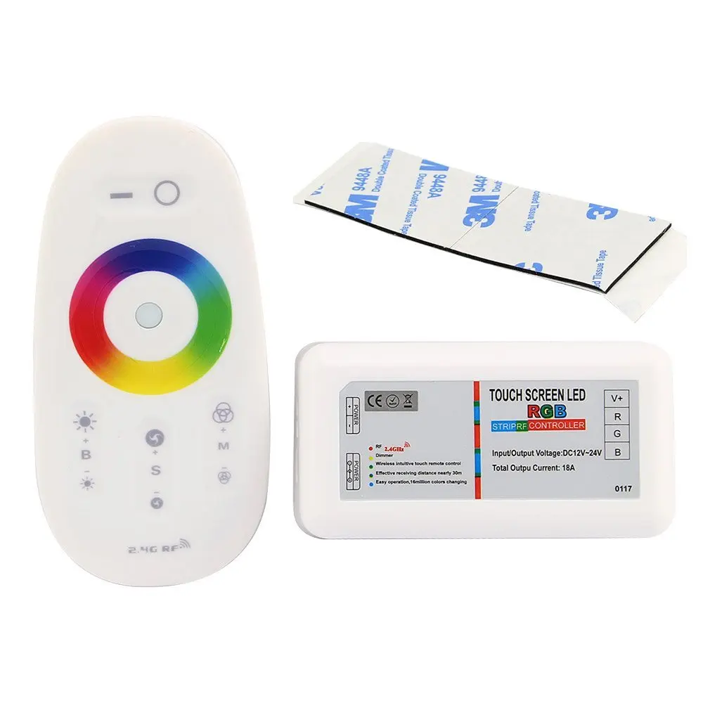 Touch Screen LED RGB / RGBW Controller 2.4G Wireless DC12-24V Touch RF Remote Control For RGB /RGBW LED Strip