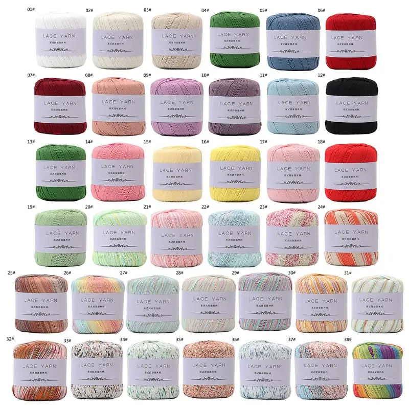 10 Strands Acrylic Hand Knitting Yarn Lace Crochet Thread Cord DIY Embroidery Needle Sewing Accessory for Sweater Dress Weave