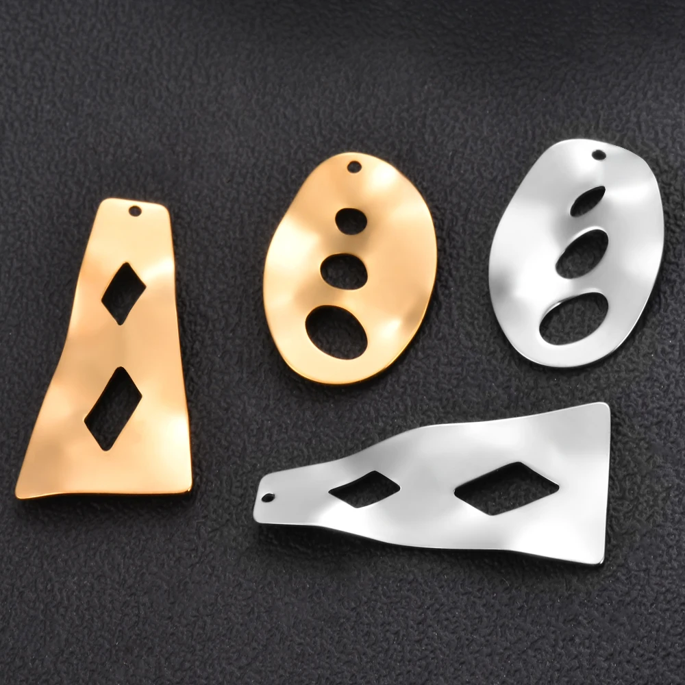 

10pcs Fashion Stainless Steel Charms Irregular Earrings Format Charms Pendants DIY Connection Jewelry Making Accessories