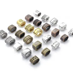 10pcs Spacer Beads Bronze/Copper/Silver Color 10*6mm Licorice Leather Cord Slider Bead For Bracelets Jewelry Making