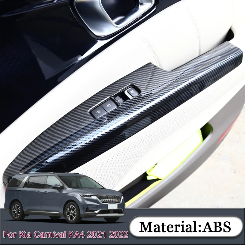 

For Kia Carnival KA4 2021 2022 ABS Car Interior Door Window Lift Switch Panel Cover Trim Sequins Stickers Automobile Accessories