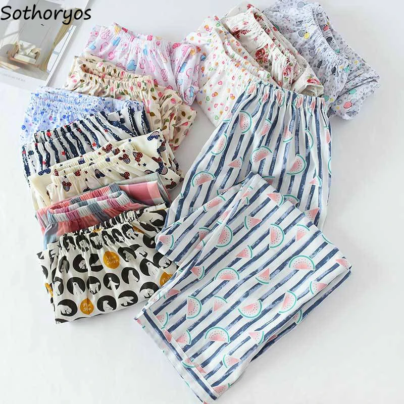 Sleep Bottom Women Printed Spring Summer Popular 3XL Breathable Chic Cotton Comfortable Womens Pajama Pants Daily Sleepwear