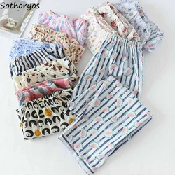 Sleep Bottom Women Printed Spring Summer Popular 3XL Breathable Chic Cotton Comfortable Womens Pajama Pants Daily Sleepwear