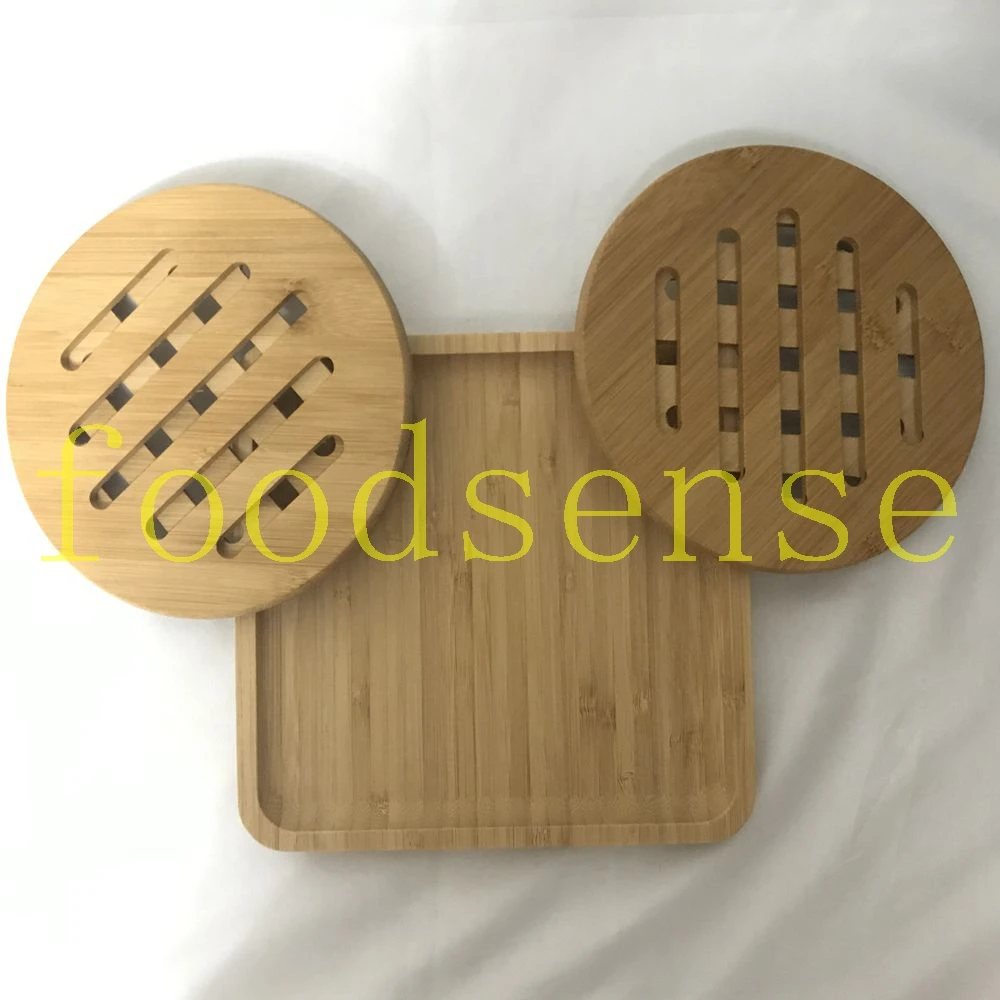 3PCS/SET Kitchen tray kitchen coaster Bamboo Tea Tray bamboo coaster