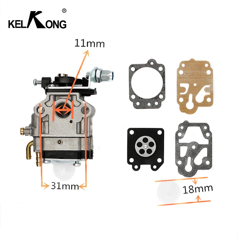 KELKONG Carburetor 10mm Carb Kit Walbro WYJ-138 PMW part 4088 fit for Mini Moto 33CC 36CC Kragen Zooma Gas Scooter Pocket Bike