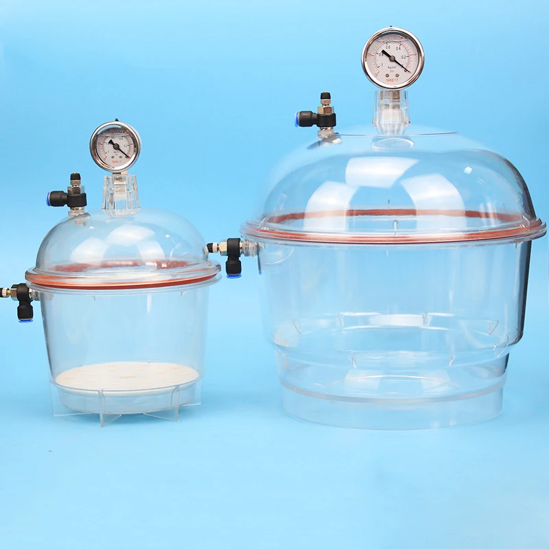 

Plastic dryer vacuum laboratory double valve with pressure gauge polycarbonate plastic drying dish