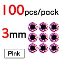 100 piezas de 3 mm de color rosa