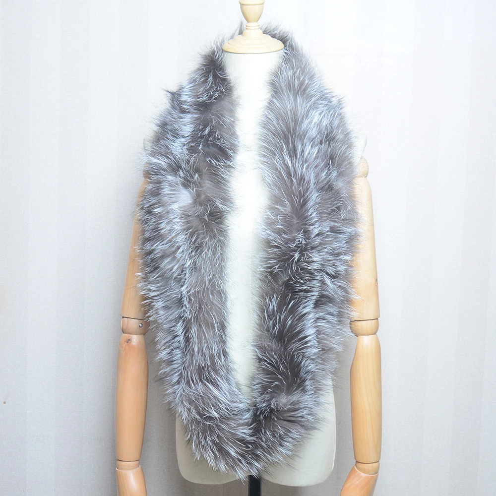 2024 Women Real Fox Fur Scarf Full Fur Personality Fashion Winter Super Warm Natural Whole Fox Fur Scarf Ladies Brand Fur Scarf