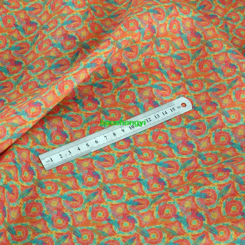 Brand order hemp fabric, thin printed ramie robe dress garment fabric